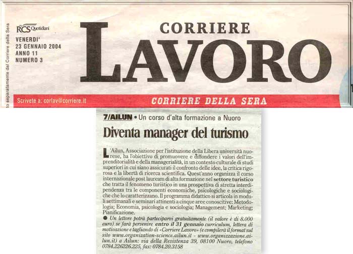 Corriere della Sera - Corriere Lavoro 23 gennaio 2004