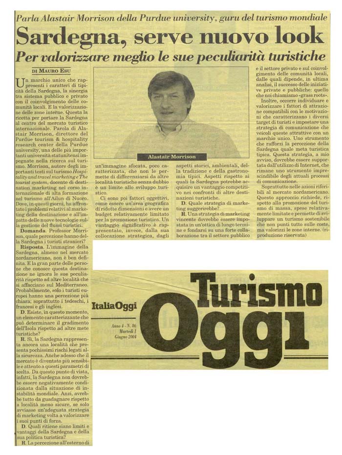 Italia Oggi - Turismo Oggi 01 giugno 2004