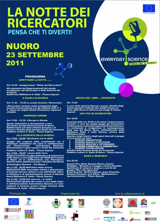 Programma - La notte dei ricercatori 23-09-2011