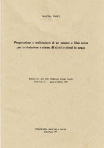 Progettazione e realizzazione di un sensore di fibra ottica per la rivelazione e misura di nitriti e nitrati in acqua